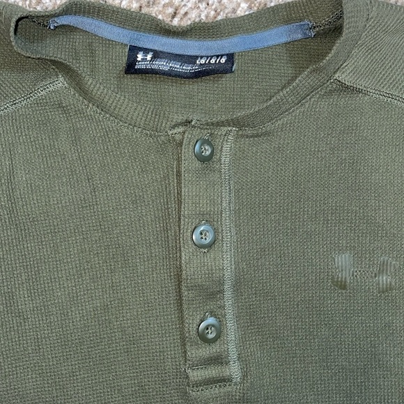 💜Men’s large under armour green textured long sleeve thermal - Picture 2 of 2